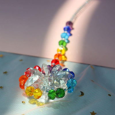 Colorful Crystal Sunburst Wind Chimes for Home & Garden