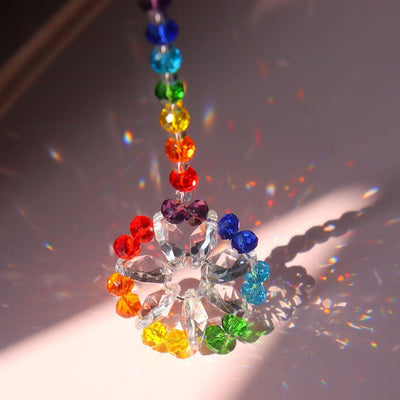 Colorful Crystal Sunburst Wind Chimes for Home & Garden