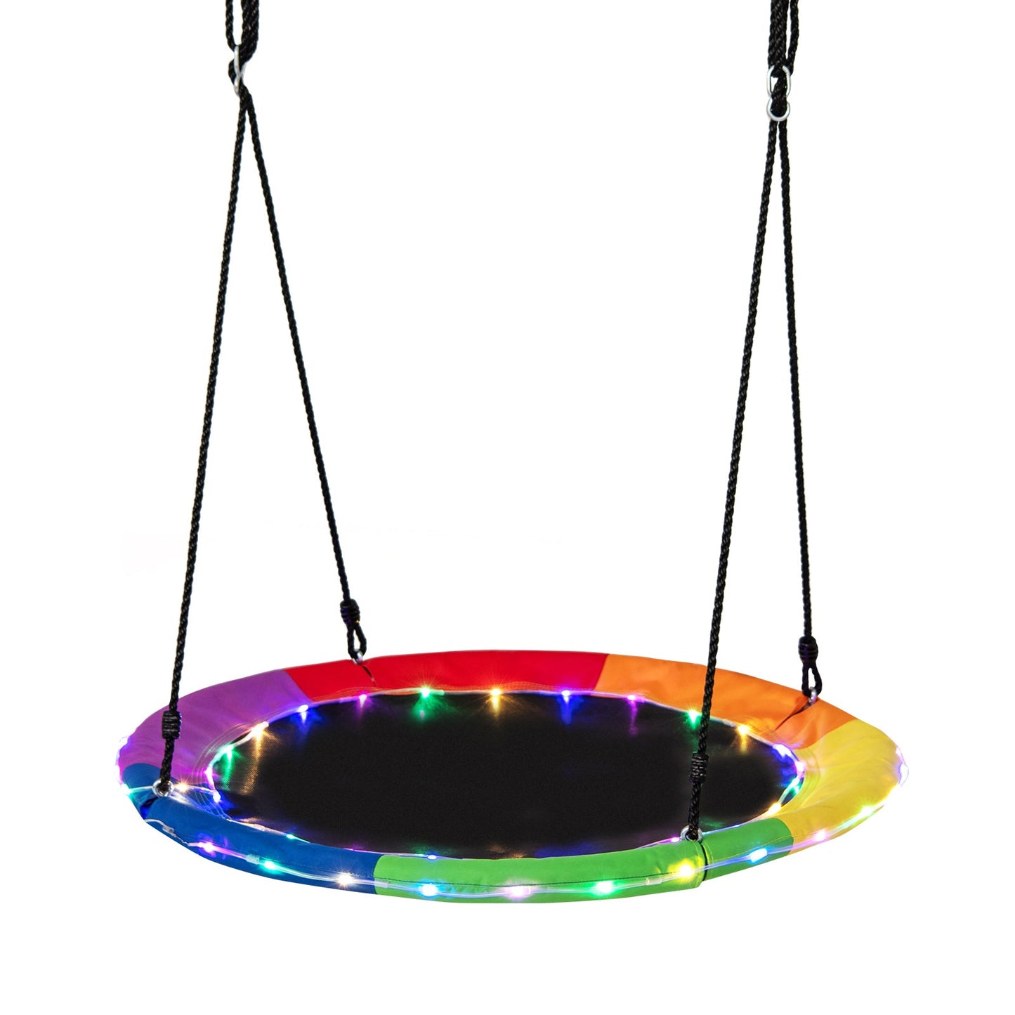 Balancelle ronde de 40 pouces avec lumières pour enfants et adultes