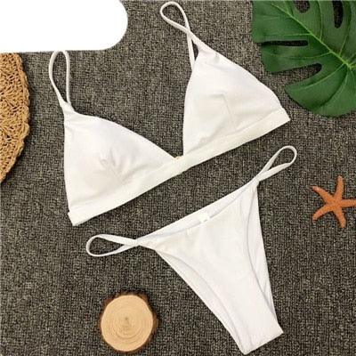 Ensemble de bikini push-up uni pour femmes