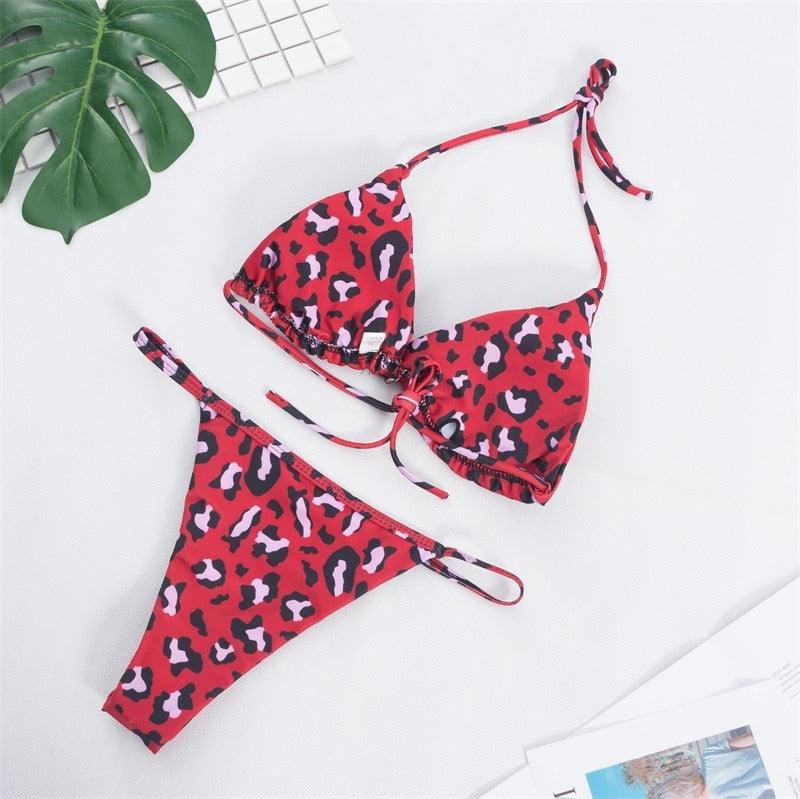 Ensemble de bikini push-up uni pour femmes