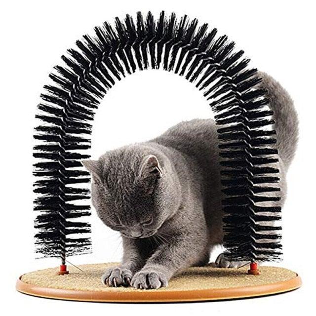 Interactive Cat Grooming Arch with Scratching Base