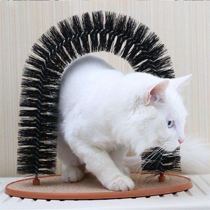 Interactive Cat Grooming Arch with Scratching Base
