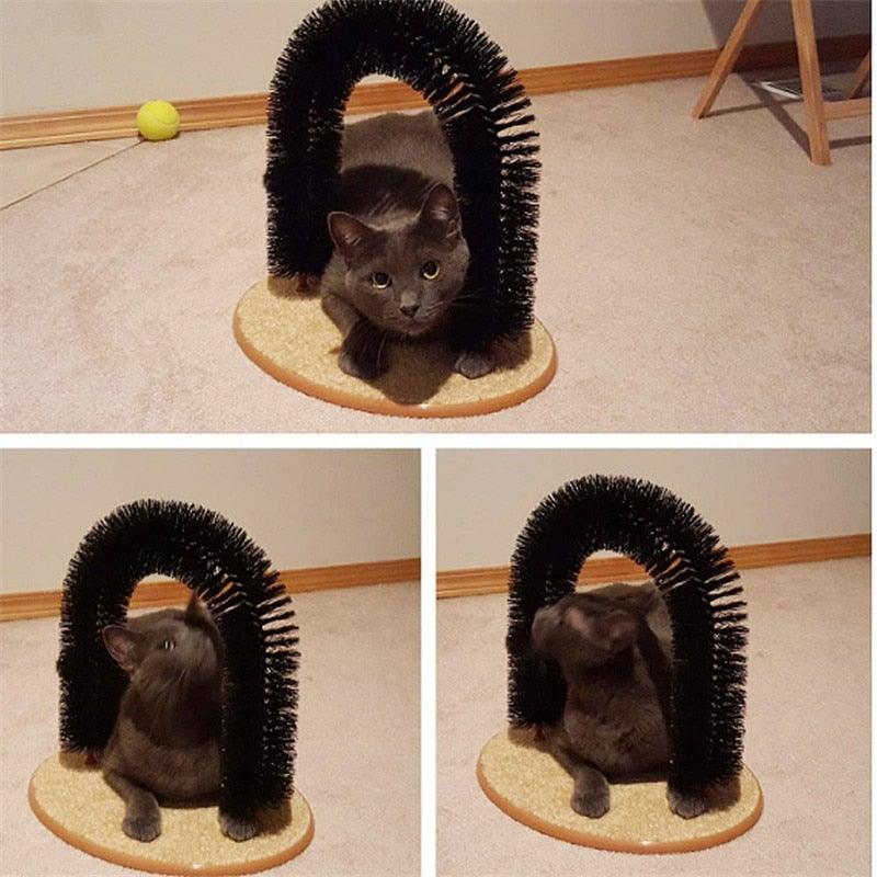 Interactive Cat Grooming Arch with Scratching Base