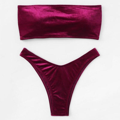 Elegant Velvet Bikini Set for Women - Summer Swimwear
