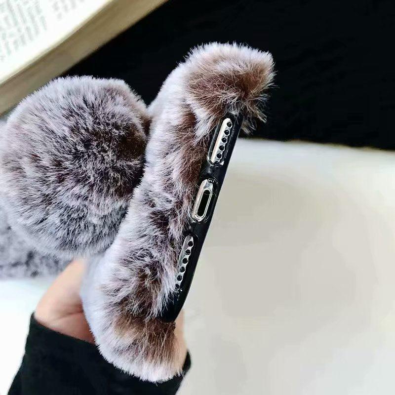 Coque de téléphone Bunny mignonne pour iPhone - Housse en peluche douce