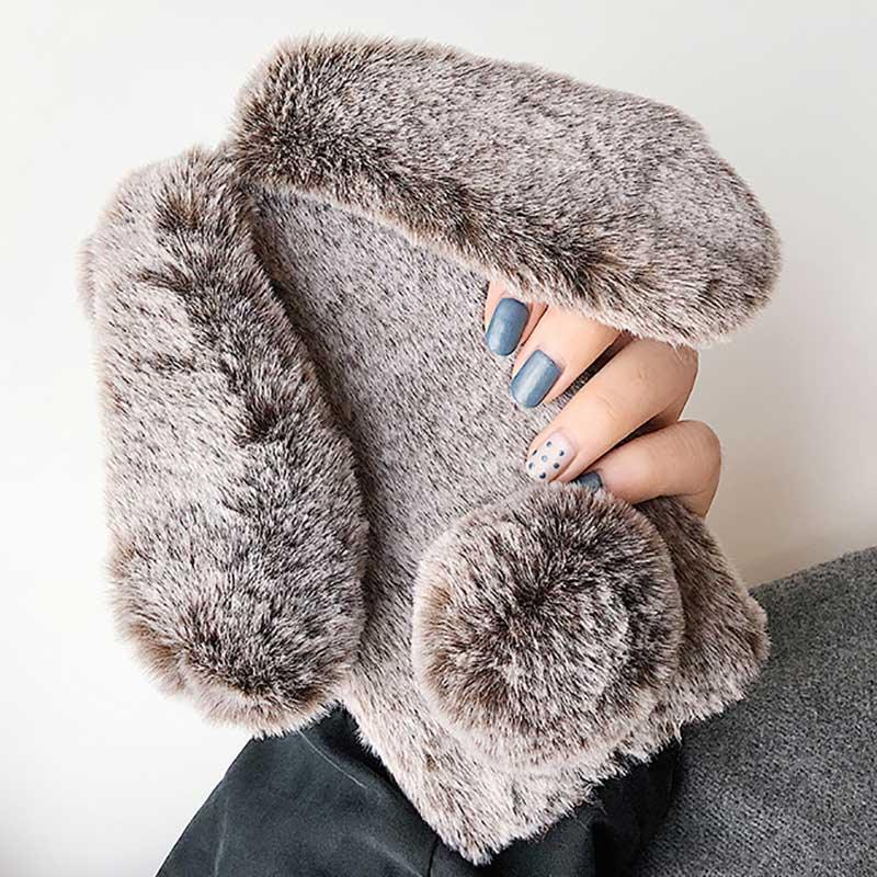 Coque de téléphone Bunny mignonne pour iPhone - Housse en peluche douce