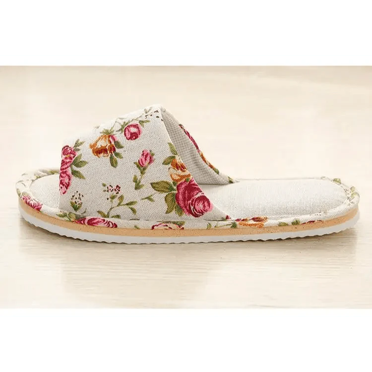 Elegant Flower Design Indoor Slippers for Women