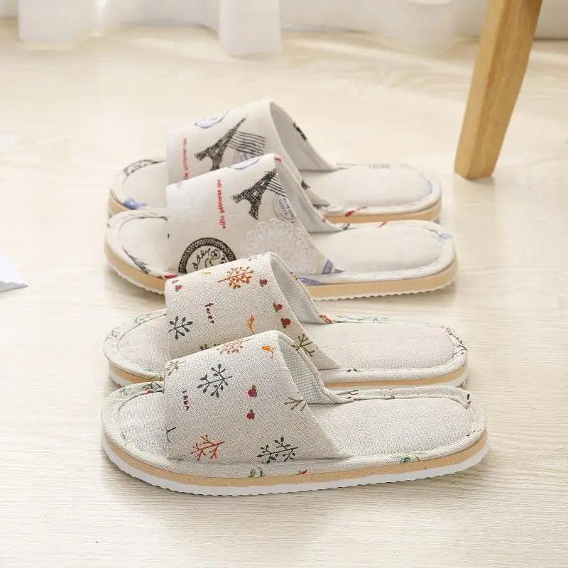 Elegant Flower Design Indoor Slippers for Women