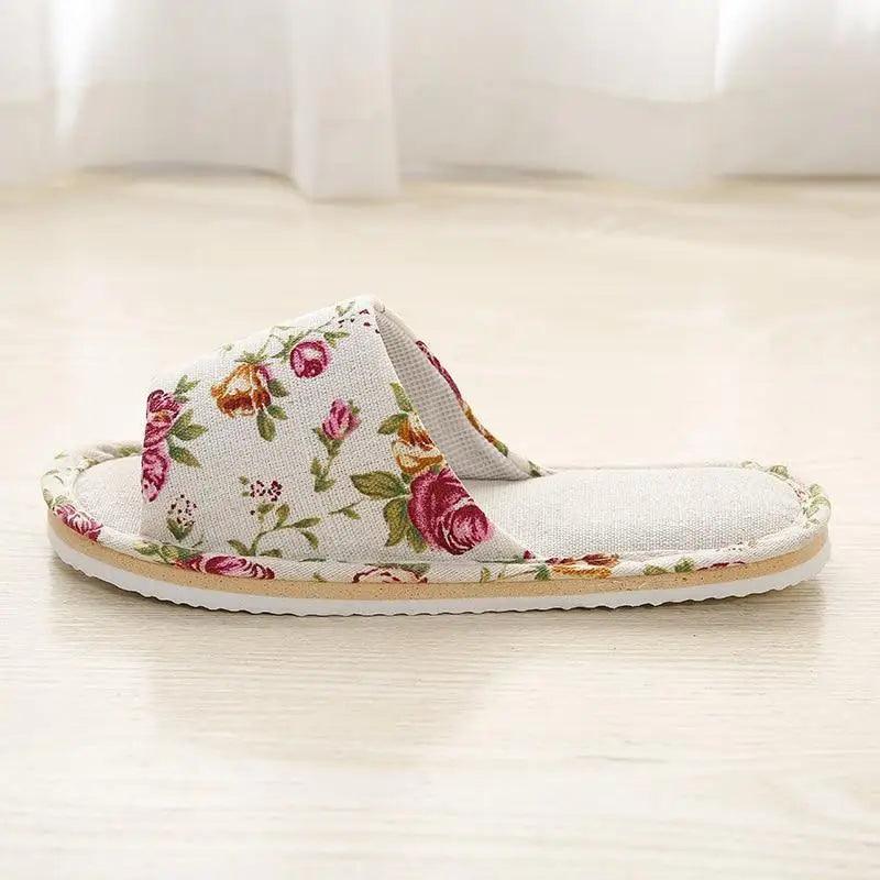 Elegant Flower Design Indoor Slippers for Women
