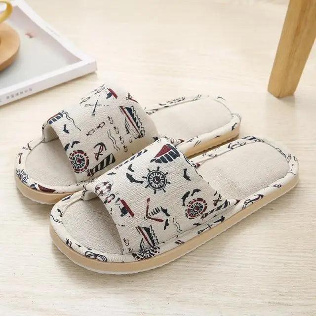 Elegant Flower Design Indoor Slippers for Women