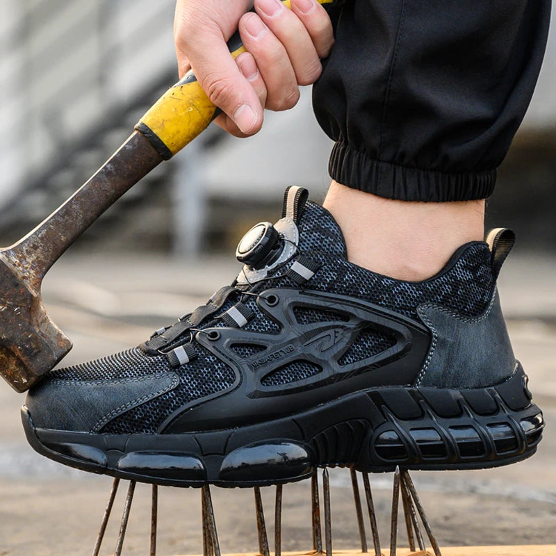 Comfortable rebound safety shoes with steel toe caps for puncture protection low cut work safety shoes for all seasons - Korvel