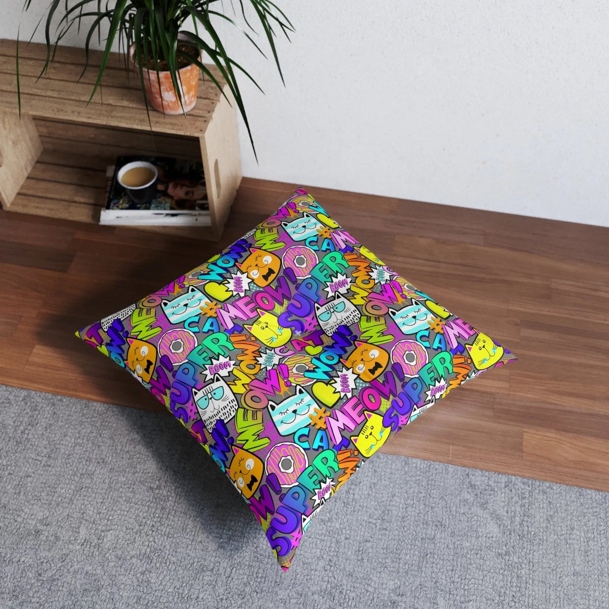 Whimsical Cat-Inspired Tufted Floor Cushion - A Must-Have for Cat Enthusiasts! - Korvel