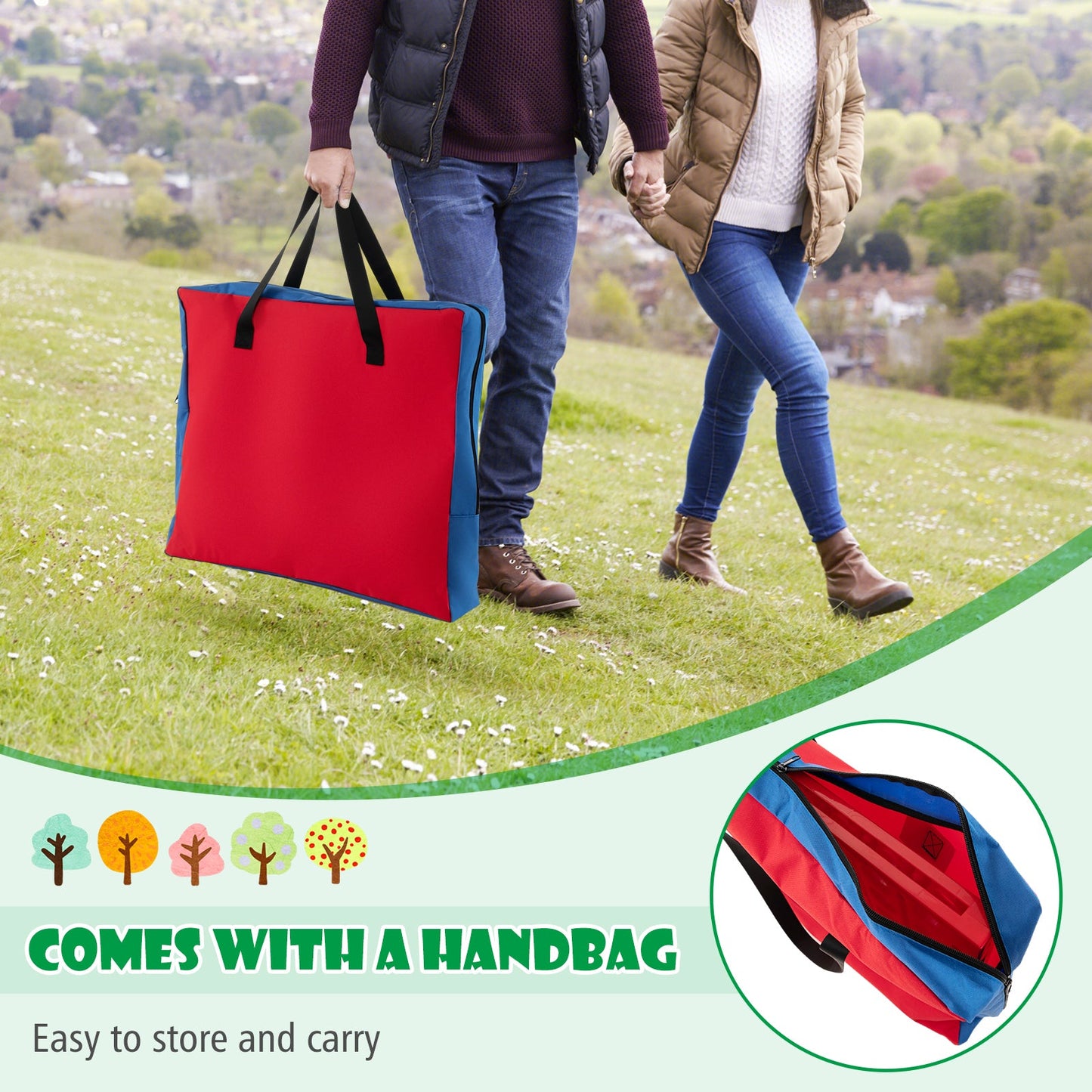 Jumbo 4-to-Score Connect Game Set with Carrying Bag - Green