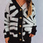 Contrast Button Up Long Sleeve Cardigan - Korvel