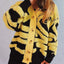 Contrast Button Up Long Sleeve Cardigan - Korvel