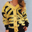 Contrast Button Up Long Sleeve Cardigan - Korvel