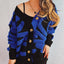 Contrast Button Up Long Sleeve Cardigan - Korvel