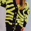 Contrast Button Up Long Sleeve Cardigan - Korvel