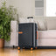 Contrast Color Hardshell Luggage 24inch Expandable Spinner Suitcase with TSA Lock Lightweight Black + ABS - Korvel