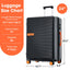 Contrast Color Hardshell Luggage 24inch Expandable Spinner Suitcase with TSA Lock Lightweight Black + ABS - Korvel