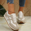 Contrast Lace Up Round Toe Sneakers - Korvel