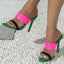Elegant Contrast Open Toe Stiletto Sandals