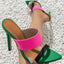 Elegant Contrast Open Toe Stiletto Sandals