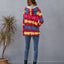 Sudadera con cuello de cremallera y hombros caídos en contraste