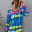 Sudadera con cuello de cremallera y hombros caídos en contraste
