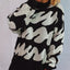 Contrast Round Neck Long Sleeve Sweater - Korvel