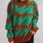 Contrast Round Neck Long Sleeve Sweater - Korvel