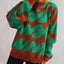 Contrast Round Neck Long Sleeve Sweater - Korvel