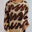 Contrast Round Neck Long Sleeve Sweater - Korvel