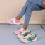 Contrast Round Toe Flat Sneakers - Korvel