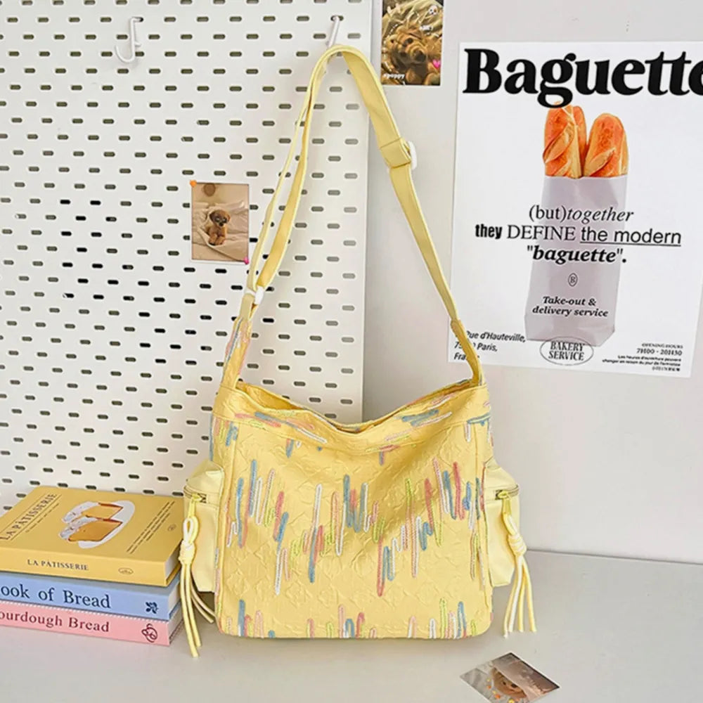 Contrast Texture Shoulder Bag - Korvel