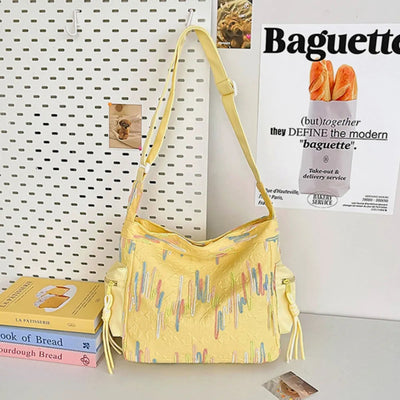 Contrast Texture Shoulder Bag - Korvel