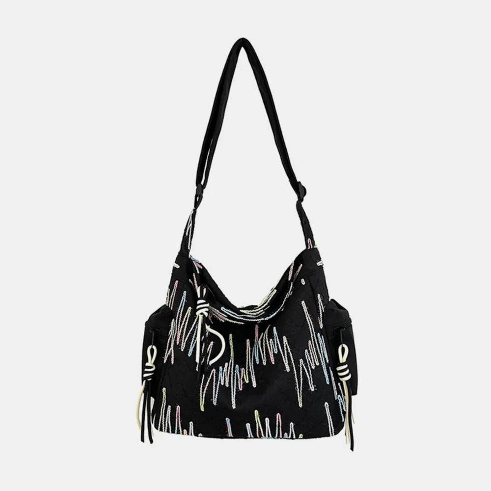 Contrast Texture Shoulder Bag - Korvel