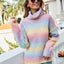 Contrast Turtleneck Dropped Shoulder Sweater - Korvel