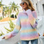 Contrast Turtleneck Dropped Shoulder Sweater - Korvel