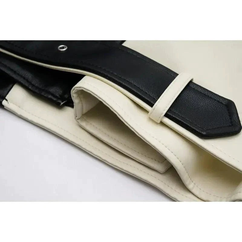 Chaqueta de Cuero Vegano Contrastante