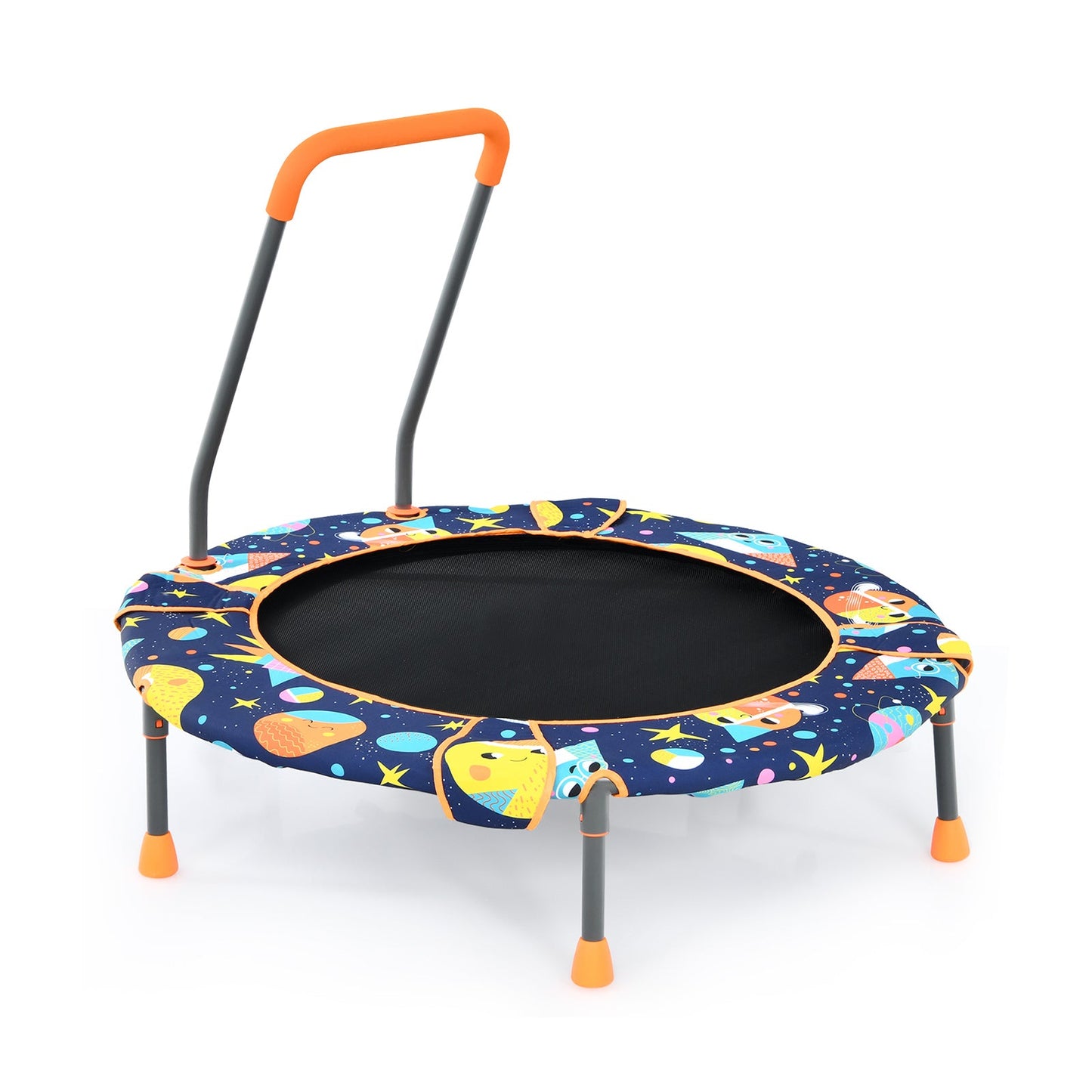 Ensemble balançoire et trampoline convertible avec main courante rembourrée