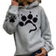 Sudadera Corta Casual para Mujeres con Huella de Perro
