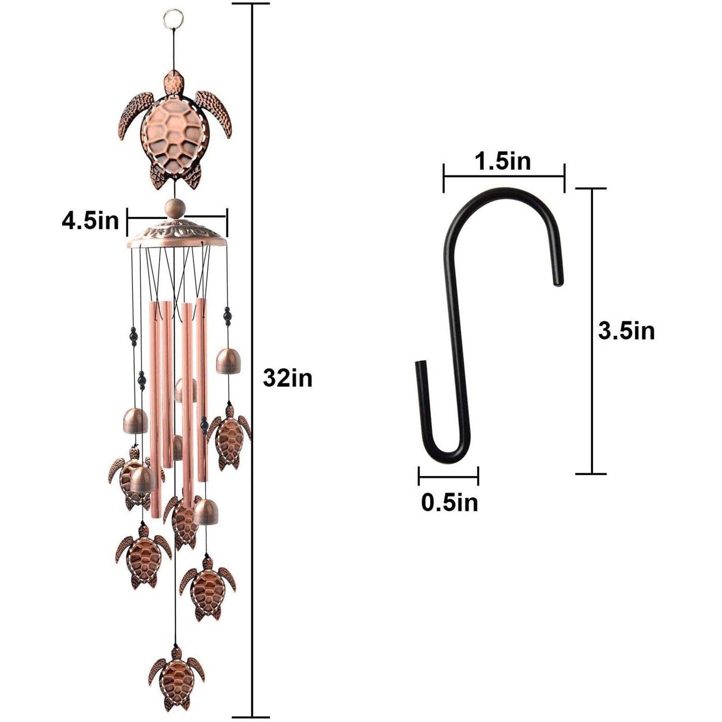 Premium Copper Wind Chimes for Garden Decor