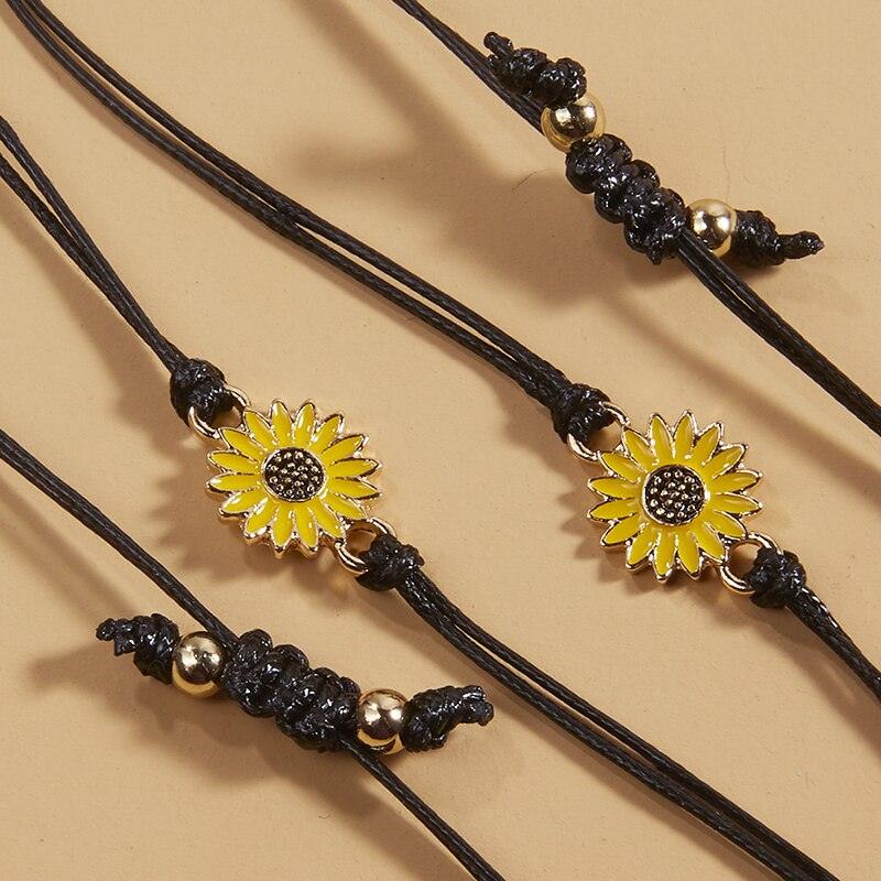 Bracelets en Corde de Coton Faits Main - Ensemble d'Amitié Ajustable