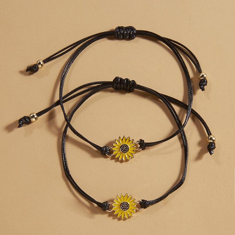 Bracelets en Corde de Coton Faits Main - Ensemble d'Amitié Ajustable