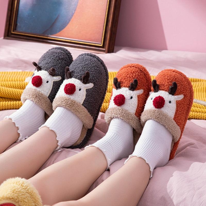 Zapatillas de algodón de felpa acogedoras para la comodidad invernal