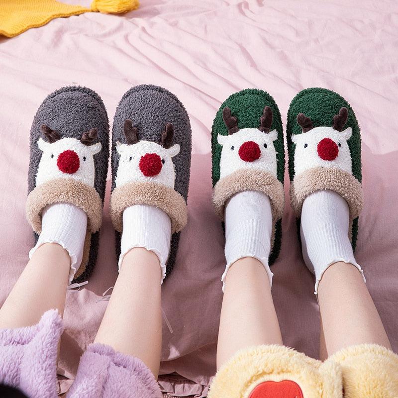 Zapatillas de algodón de felpa acogedoras para la comodidad invernal