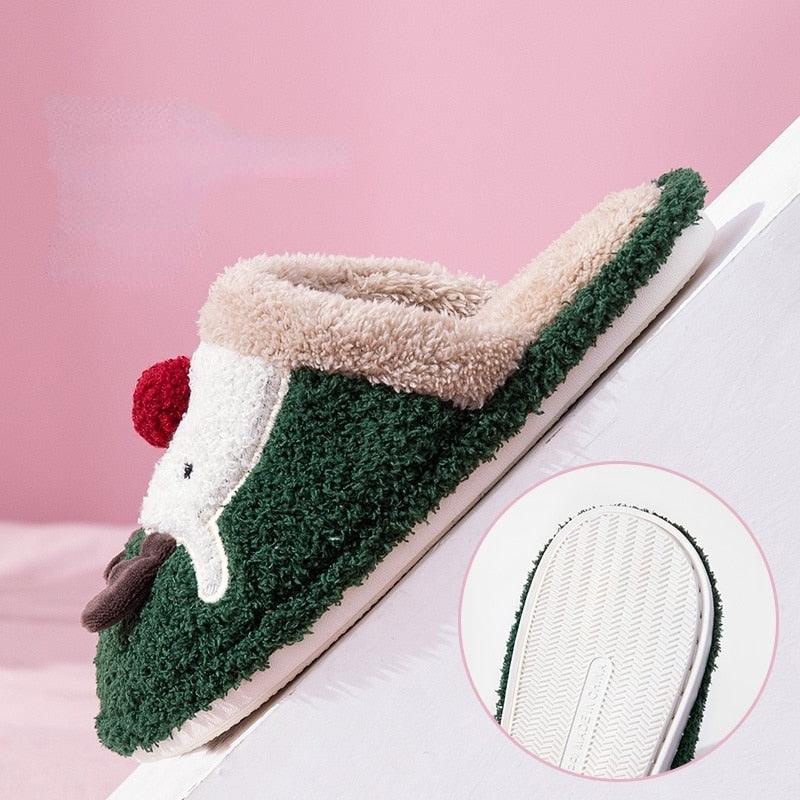 Zapatillas de algodón de felpa acogedoras para la comodidad invernal