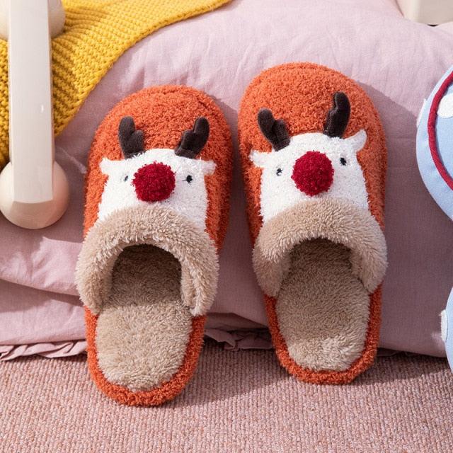 Zapatillas de algodón de felpa acogedoras para la comodidad invernal
